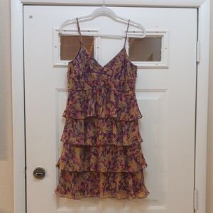 Johnny Martin Purple and Yellow Spaghetti Strap Sundress
